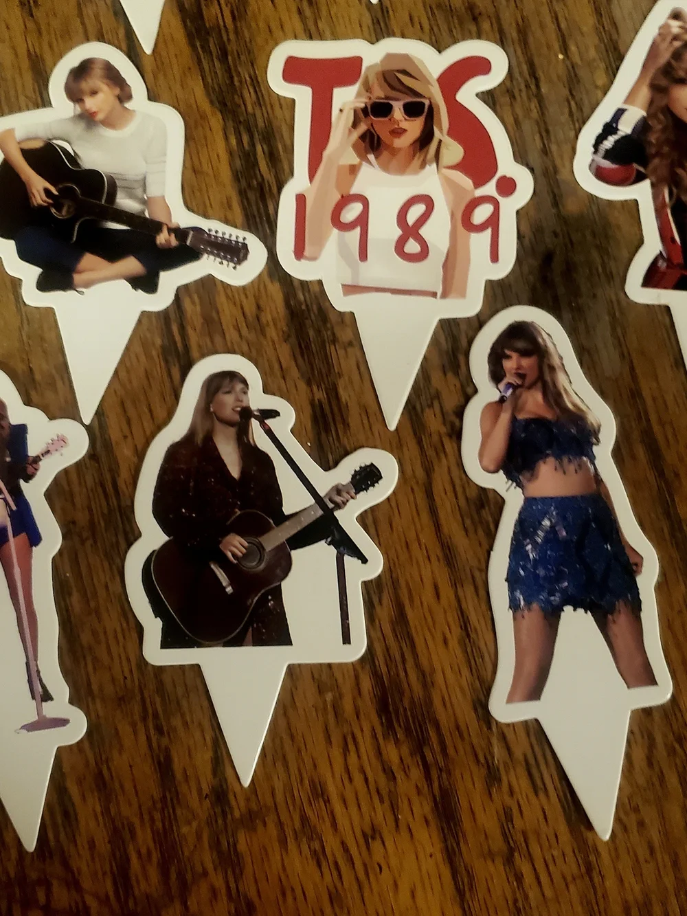 Taylor-Themed Assorted Cupcake Toppers - Red, Black, White